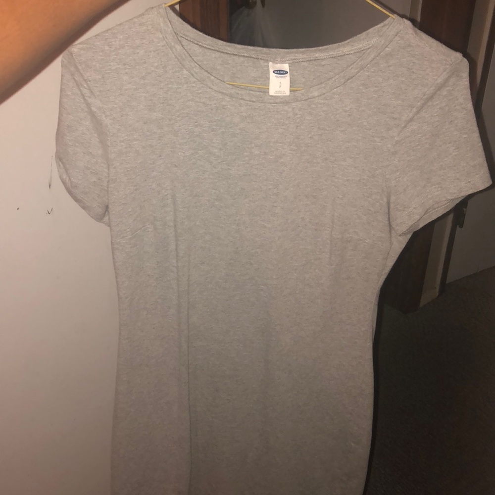 Old Navy Gray Stretchy T-Shirt Dress